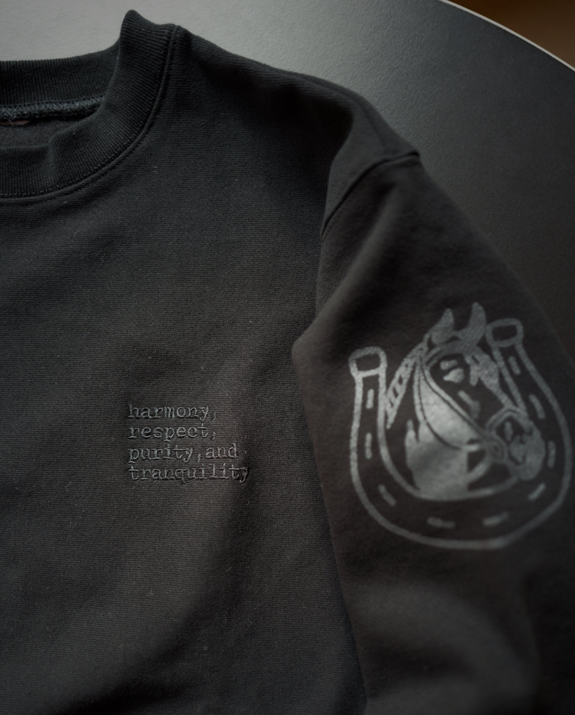 Embroidered LB Sweat（BLACK)