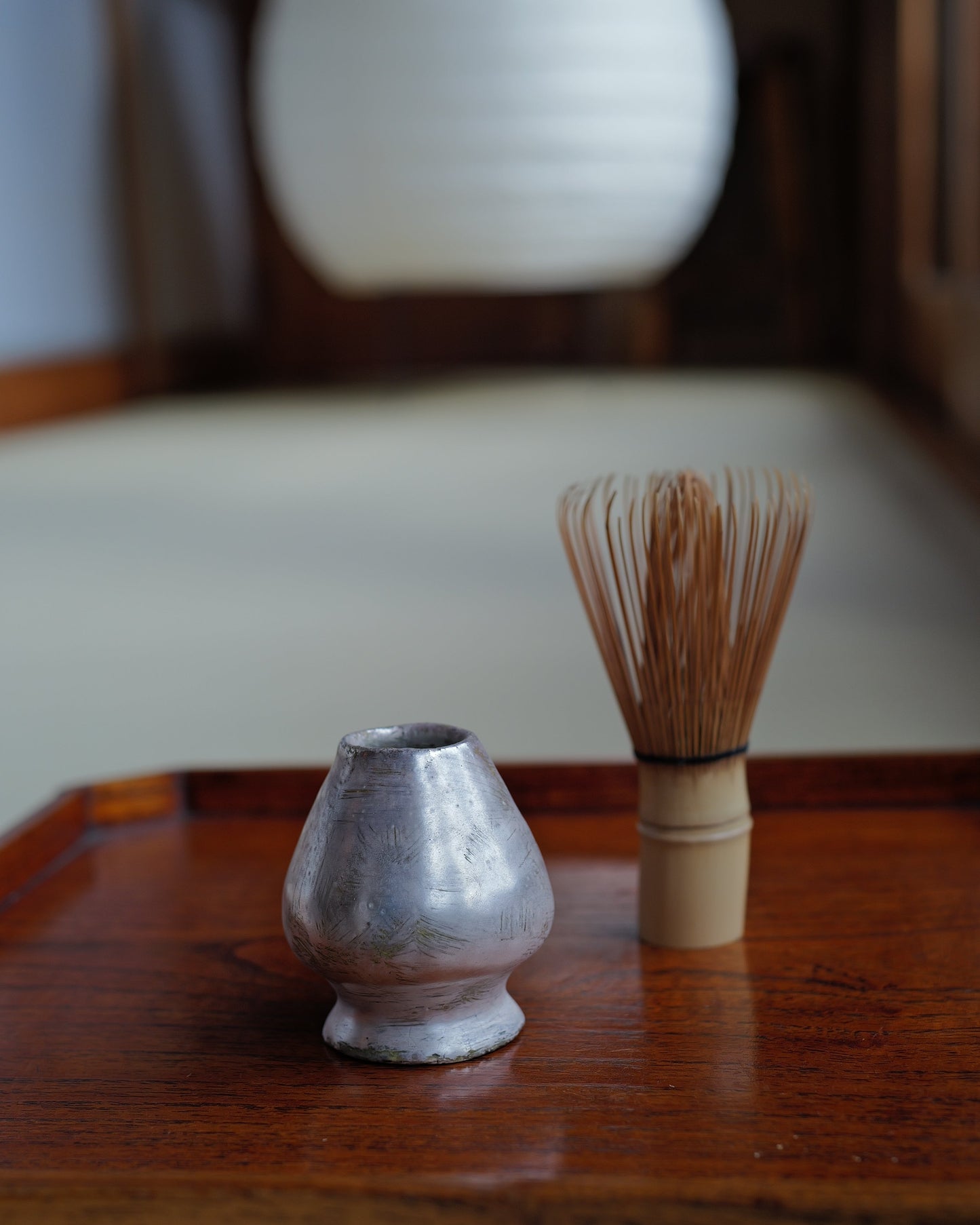 Silver Glazed Tea Whisk Holder／銀彩茶筅立て
